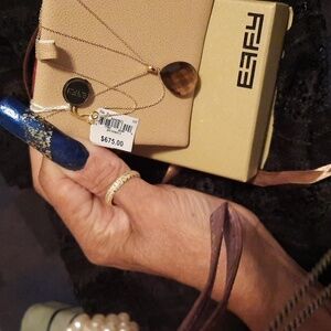 NWT AUTHENTIC GENUINE Solid 14K EFFY SMOKY TOPAZ yellow gold 💛 & EFFY Gift Bag